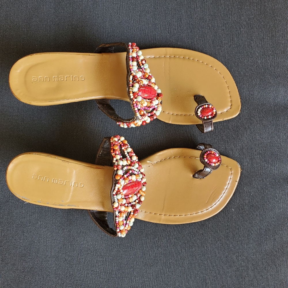 Ann Marino Beaded Sandals